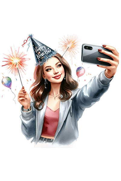 StoryGift Romania Sticker Autocolant 70CM cu o fata frumoasa care isi face un...