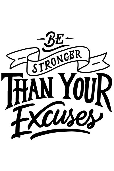 StoryGift Romania Sticker Cu Mesaj Be Stronger Than Your Excuses, Motivationa...