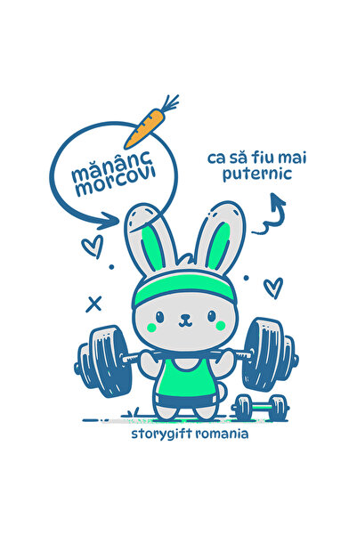 StoryGift Romania Sticker Autocolant 70CM Adeziv Iepuras ridicand de fiare gy...