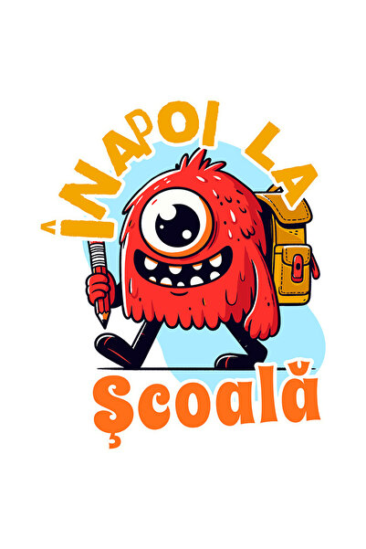 StoryGift Romania Sticker Eticheta 50CM cu Monstru Cu Un Ochi Cu Rucsac Si Cr...