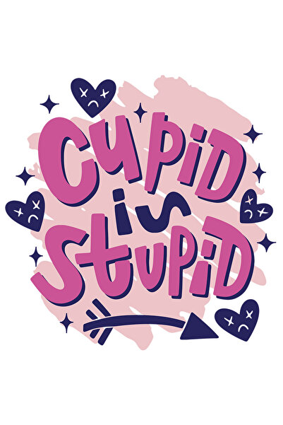 StoryGift Romania Sticker Cu Text In Engleza Cupid Is Stupid, Single, Haios, ...