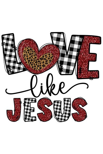 StoryGift Romania Sticker Eticheta 50CM cu mesajul "Love like Jesus", iubeste ca Iisus, iubire, dragoste, ilustr