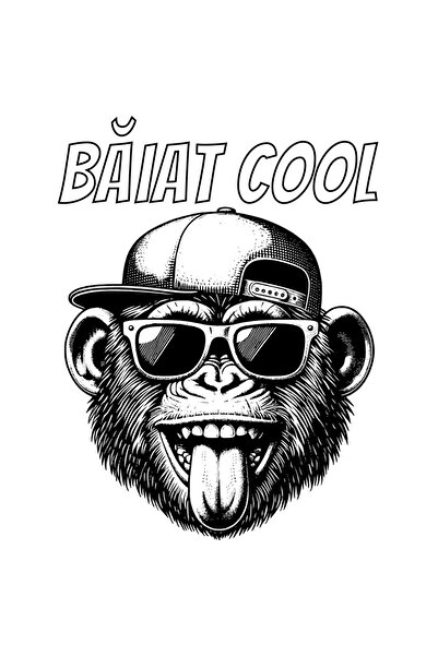 StoryGift Romania Sticker Eticheta 40CM Adeziv Gorila cu ochelari si sapca te...