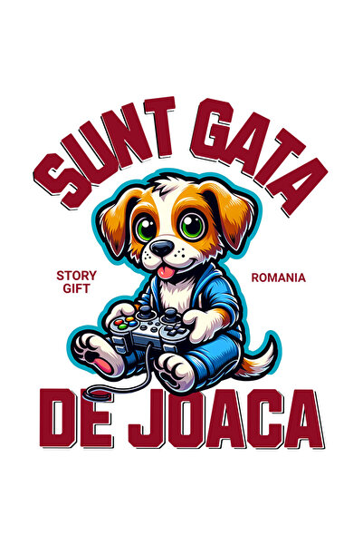 StoryGift Romania Sticker Autocolant 70CM cu Caine Cu maneta Jocuri Video Tex...