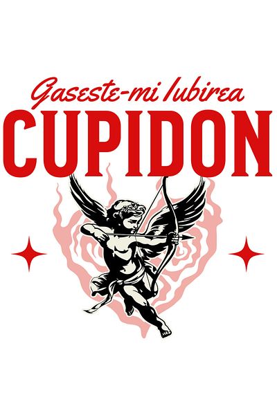 StoryGift Romania Adhesive Sticker 90CM with Cupid Angel In The Air Text Find My Love Cupid, Valentine's Day c