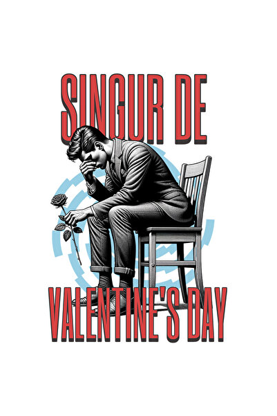 StoryGift Romania Sticker Eticheta 50CM cu Barbat Trist Pe Scaun Text Singur ...