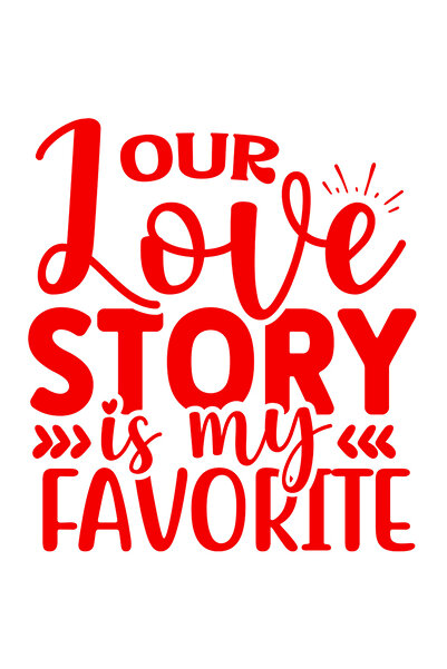 StoryGift Romania Sticker Exterior cu mesajul "Our love story is my favorite"...