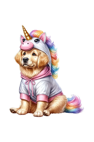 StoryGift Romania Sticker Autocolant 70CM cu un catel Golden Retriever cumint...