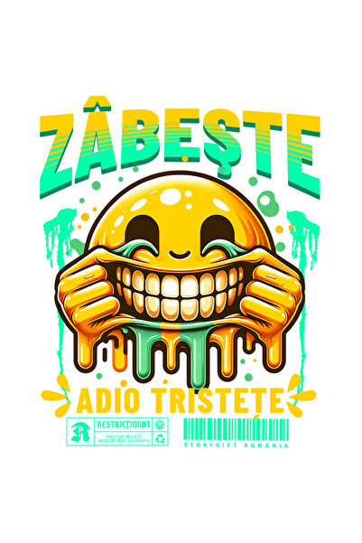 StoryGift Romania Sticker Autocolant 70CM Adeziv Zâmbeste. Adio tristeţe smil...