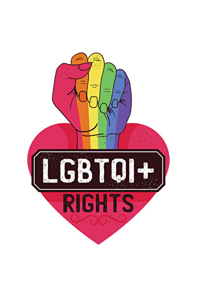 StoryGift Romania Sticker Autocolant 70CM Cu Mana Oumn Strans LGBTQI+, Mesaj In Engleza Rights, Iubitorii De Div