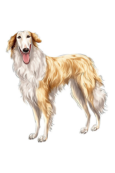 StoryGift Romania Sticker Cu Un Catel Inalt Jucaus, Ilustratie, Cuminte, Ascu...