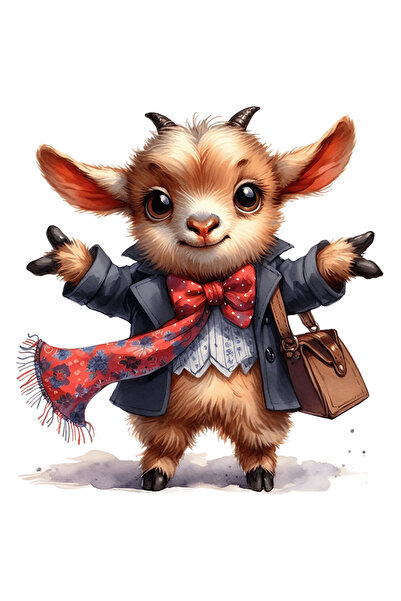 StoryGift Romania Sticker Eticheta 40CM cu o caprita cuminte care intinde mai...