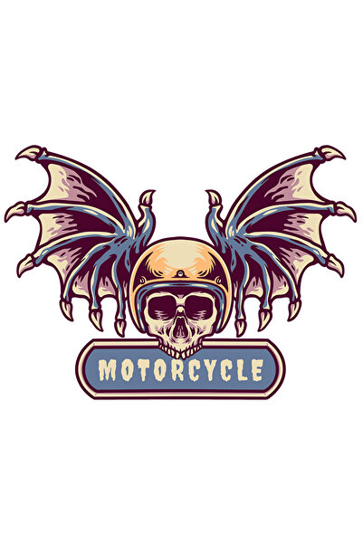 StoryGift Romania Sticker Eticheta 50CM Cu Motorcycle, Craniu, Dinti, Aripi, ...