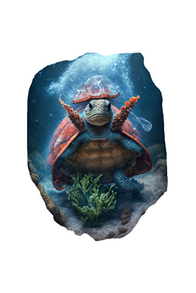 StoryGift Romania Sticker Eticheta 50CM cu Portret Broasca Testoasa Rosie in ...