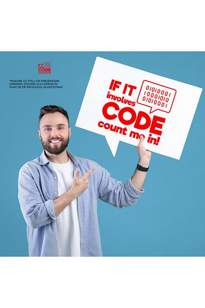 StoryGift Romania Sticker Autocolant 70CM Exterior pentru pasionatii de programare cu mesaj in engleza "If it in