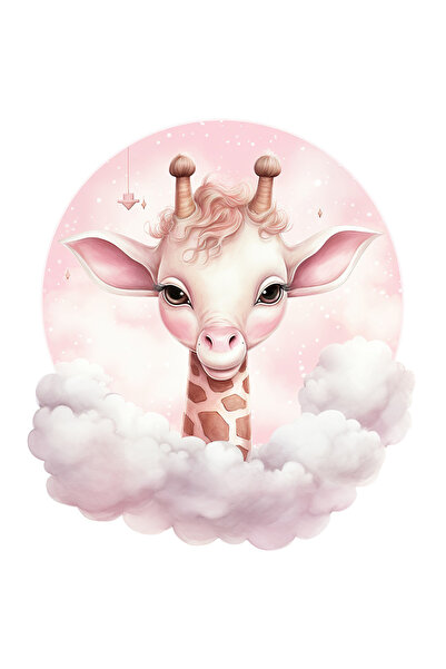 StoryGift Romania Sticker Autocolant 70CM cu o girafa, ilustratie, obosita, p...