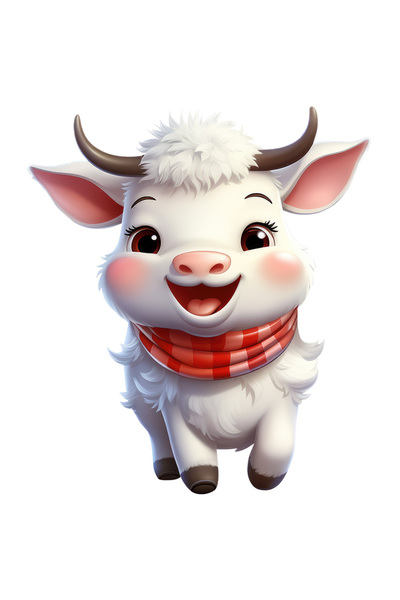 StoryGift Romania Sticker Autocolant 70CM cu o caprita vesela, ilustratie, animal domestic, jucausa, alba, corni