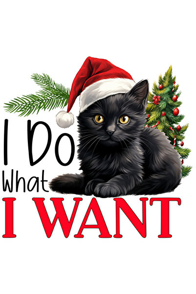 StoryGift Romania Sticker Adeziv 90CM cu pisoi negru cu mesajul "I do what I ...