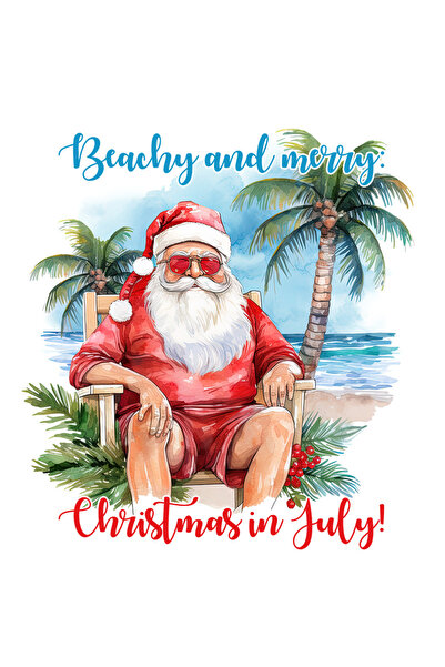 StoryGift Romania Sticker Eticheta 40CM cu mesajul "Beachy and Merry: Christm...