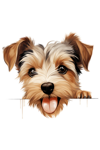 StoryGift Romania Sticker Adeziv 90CM cu un catel maro care se uita peste gar...