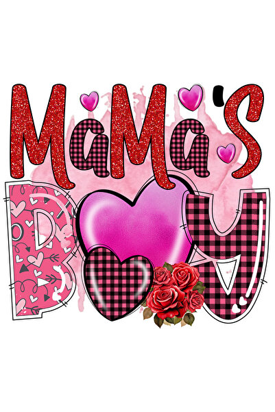 StoryGift Romania Sticker Eticheta 50CM cu mesajul "Mama's Boy", baiatul mame...