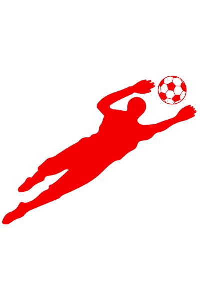 StoryGift Romania Sticker Autocolant 30CM Exterior cu un portar care incearca sa apere poarta - minge de fotbal