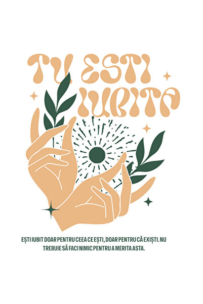 StoryGift Romania Sticker Eticheta 50CM Adeziv Tu esti iubita self love aprec...