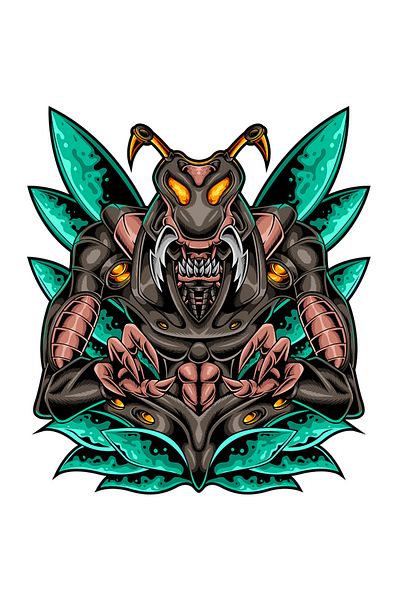 StoryGift Romania Sticker Cu Insecta, Monstru, Robot, Cyberpunk, Extraterestru, Cu Margini Albe, Pvc Vinyl