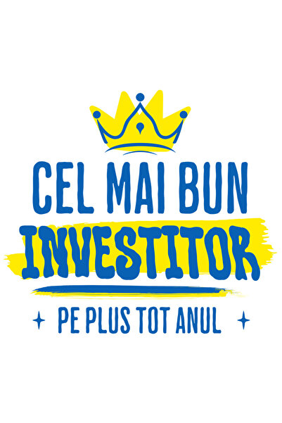 StoryGift Romania Sticker Autocolant 70CM cu Coroana Regala Investitii Meseri Text Cel mai Bun Investitor Pe Plu