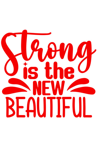 StoryGift Romania Sticker Autocolant 30CM Exterior cu mesajul "Puternic este noul frumos" - sala forta , Vinyl R