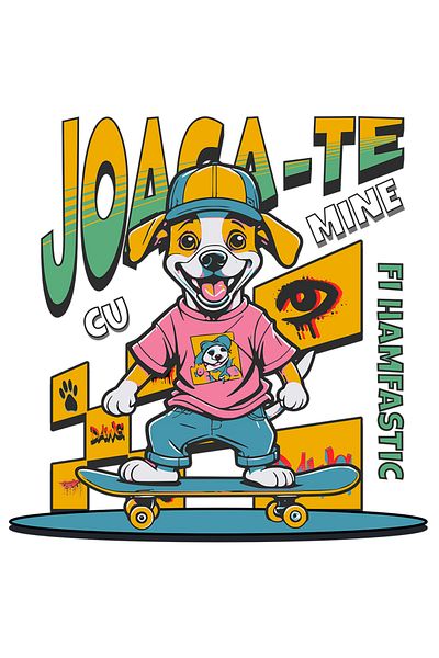 StoryGift Romania Sticker Eticheta 40CM Adeziv caine cool pe skateboard joaca -te cu mine haios iubitorii de ani
