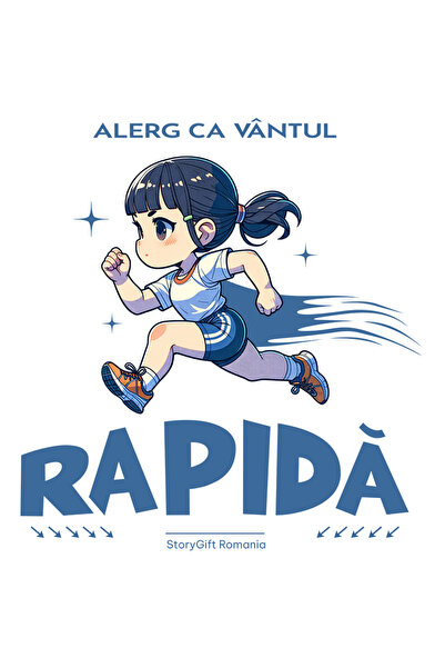 StoryGift Romania Sticker Autocolant 70CM Adeziv Fata alergand, jogging, spor...
