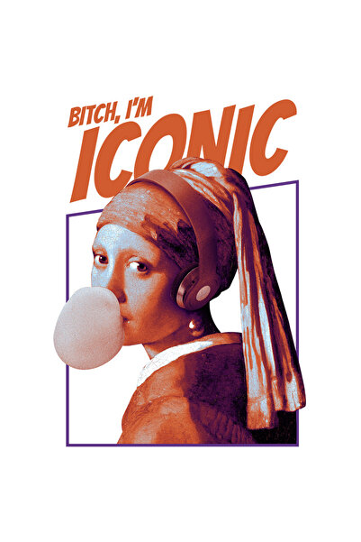 StoryGift Romania Sticker Adeziv 90CM "Fata cu Cercel de Perla I'm Iconic", c...