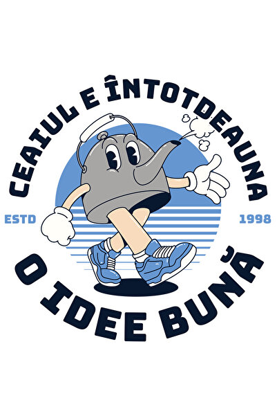 StoryGift Romania Sticker Autocolant 70CM Adeziv Ceaiul e intotdeauna o idee buna relaxarea cu Margini Albe, PVC