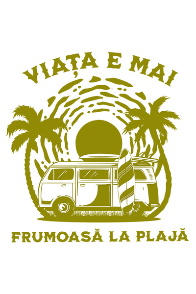 StoryGift Romania Sticker Autocolant 70CM Adeziv viata e mai frumoasa la plaj...