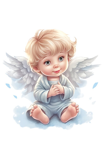 StoryGift Romania Sticker Eticheta 50CM cu un bebelus cu aripi de ingeras, il...