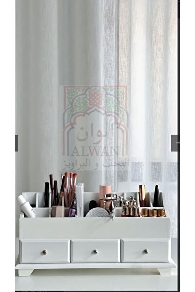 Alwan antiques and frames منظم مكياج خشبي أبيض