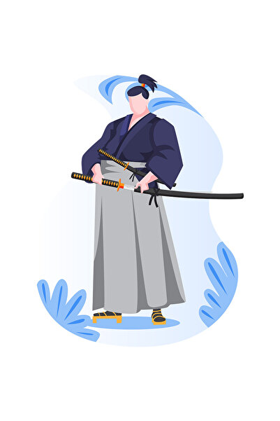 StoryGift Romania Sticker Adeziv 90CM Cu Katana, Samurai, Sabie, Sandale, cu ...