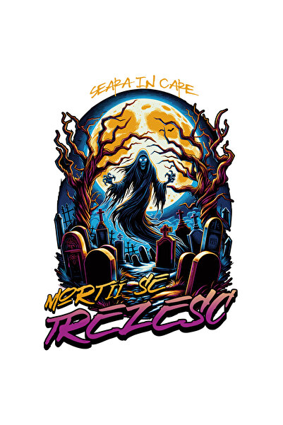 StoryGift Romania Sticker Eticheta 40CM Adeziv seara in care mortii se trezes...