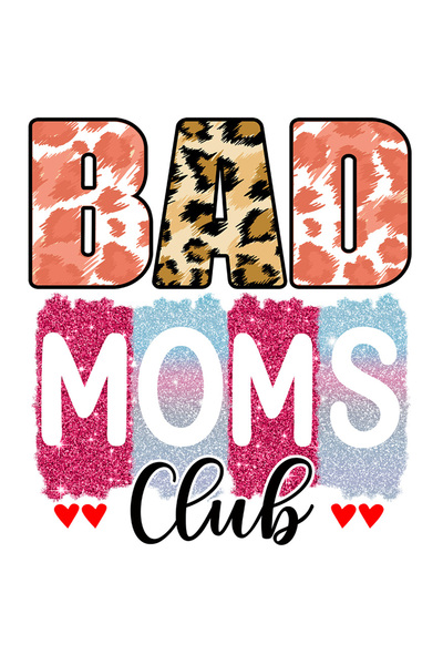 StoryGift Romania Sticker Eticheta 40CM cu mesajul "Bad Moms Club", ilustrati...