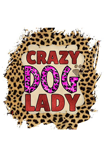 StoryGift Romania Sticker Eticheta 40CM cu mesajul "Crazy Dog Lady", caine, a...