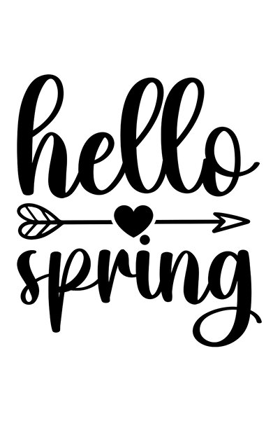 StoryGift Romania Sticker Eticheta 40CM Exterior cu o inimioara si mesajul in engleza "Hello, spring" - salut pr