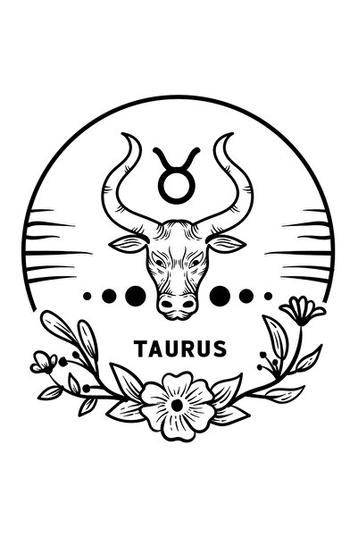 StoryGift Romania Sticker Adeziv 90CM cu zodia Taur, ilustratie, zodie, astro...