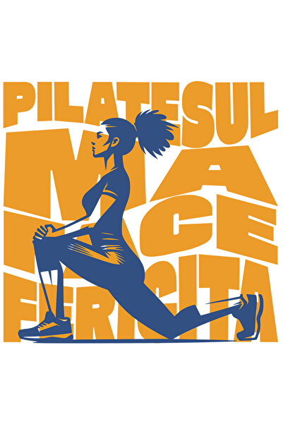 StoryGift Romania Sticker Eticheta 40CM Adeziv Fata pozitie pilates, text ma ...