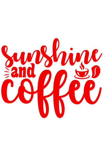 StoryGift Romania Sticker Exterior cu textul in engleza "Sunshine and coffee"...