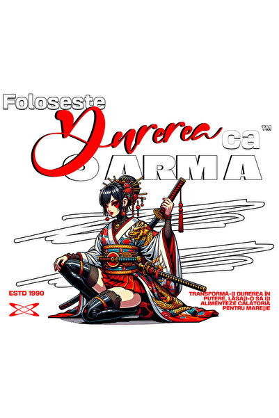 StoryGift Romania Sticker Adeziv Fata Stil Anime Ninja Text Motivational Folo...