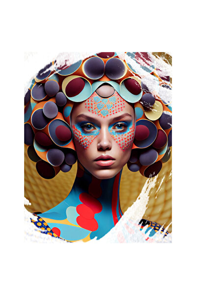 StoryGift Romania Sticker Eticheta 50CM Cu Portret Fata Pictura Pe Fata, Pala...