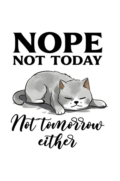 StoryGift Romania Sticker Eticheta 40CM cu pisica dormind cu mesajul "Nope, n...