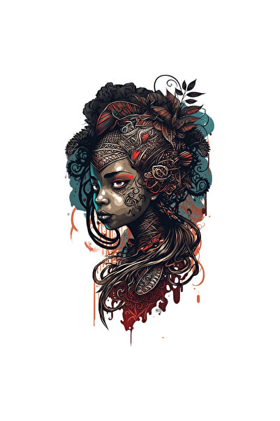 StoryGift Romania Sticker Autocolant 70CM Cu Desen Fata cu Par lung si Desene...