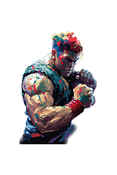 StoryGift Romania Sticker Autocolant 70CM Cu Luptator, Street Fighter, Sporti...